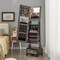 Jewelry Armoire with Full Length Mirror Lockable Door LED Lights Large Storage